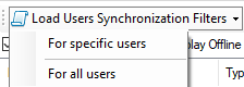 From the Load Users Synchronization Filters menu, select For all users.