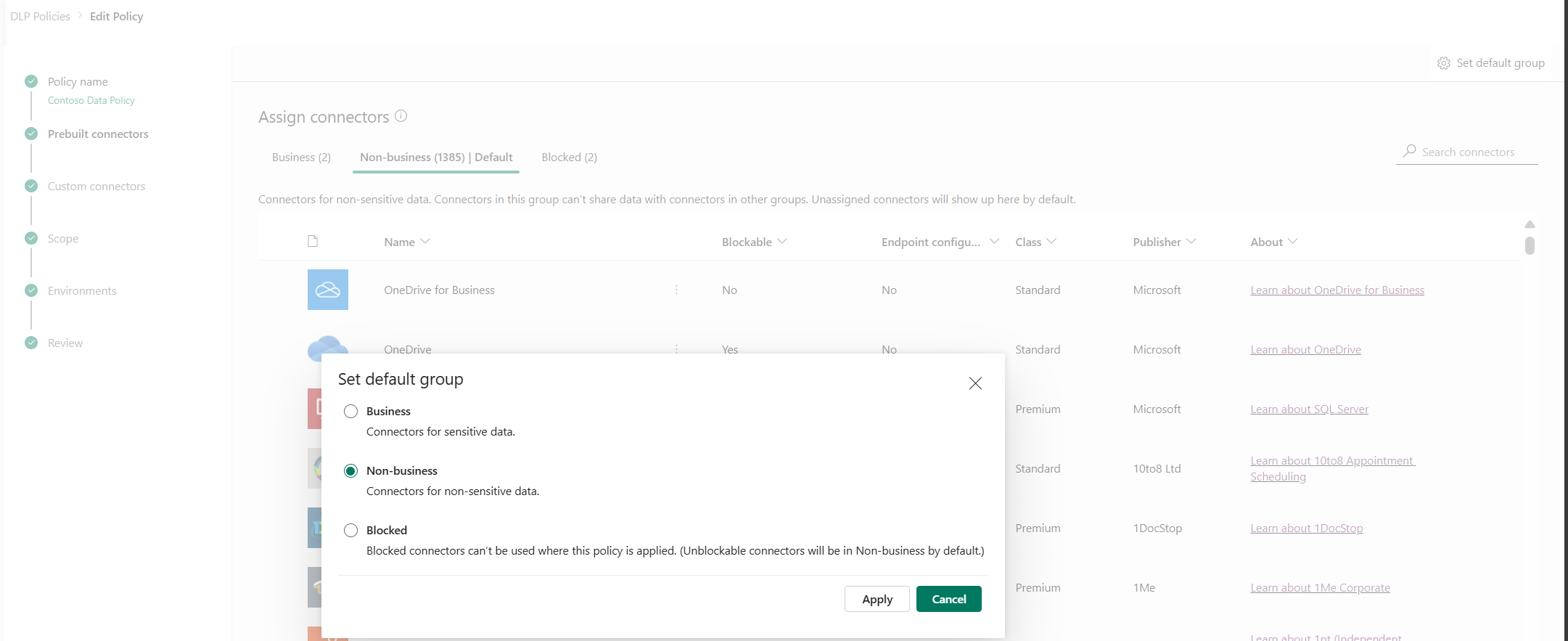 Set default group