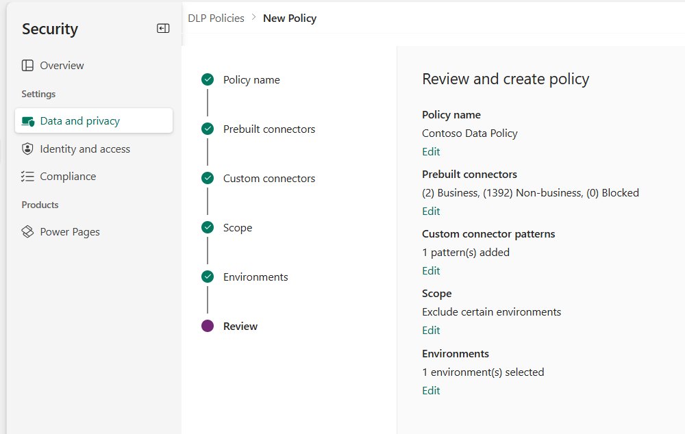 Review new policy.