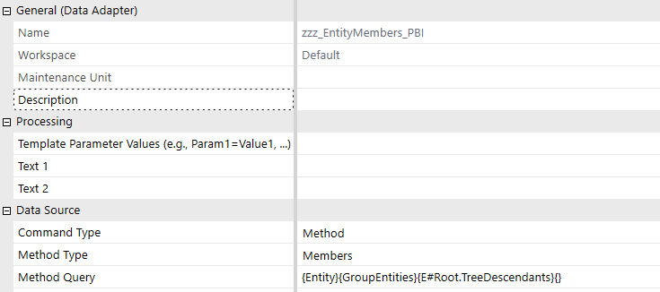 Screenshot of the setup of a Members data adapter configuration.