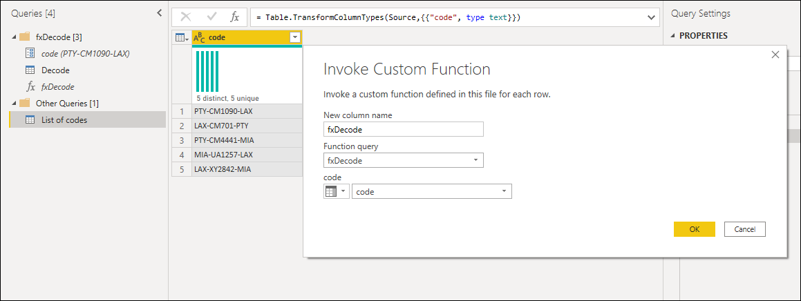 Invoking a custom function.