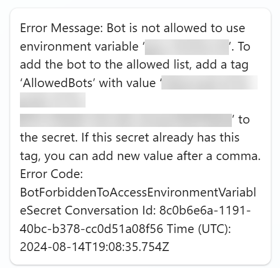 Error when you don't add a tag to the secret.