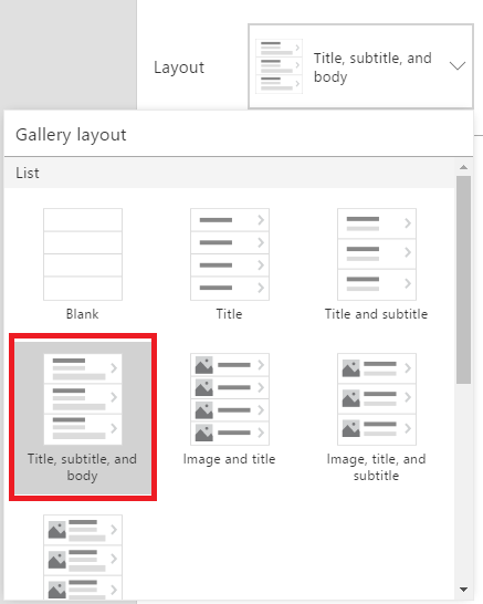 Open the layout menu.