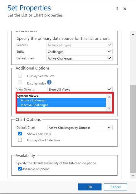 Select view selector.