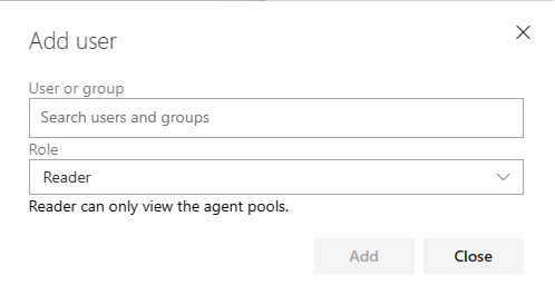 Screenshot of collection-level add user dialog.