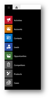 Dynamics 365 for tablets nav bar