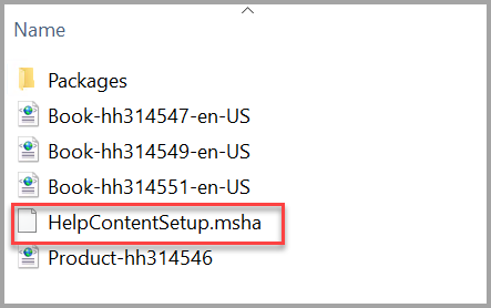 SQL Server 2012 Help content setup file