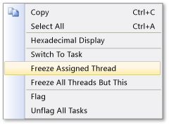 Parallel Tasks context menu