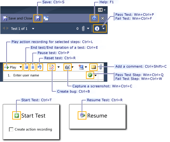 Keyboard Shortcuts for Test Runner