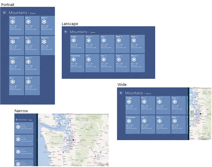 portrait, landscape, narrow, and wide layouts