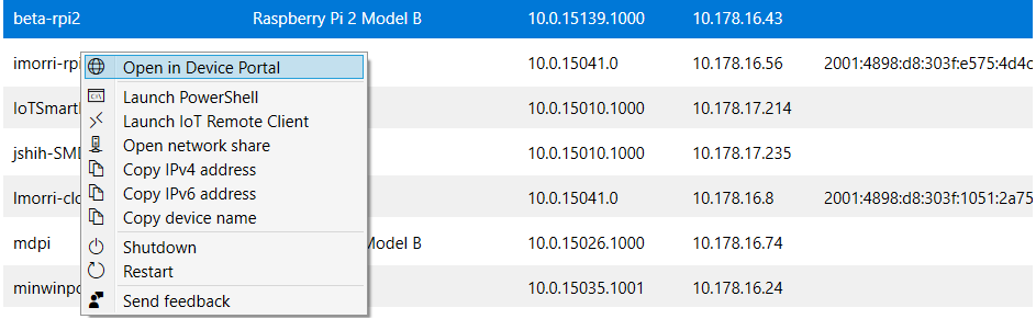 IoTDashboard View Devices