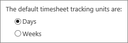 Timesheet Grid Column Units.