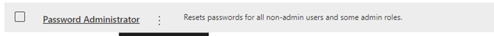 Screenshot showing the location of the password administrator role selection.