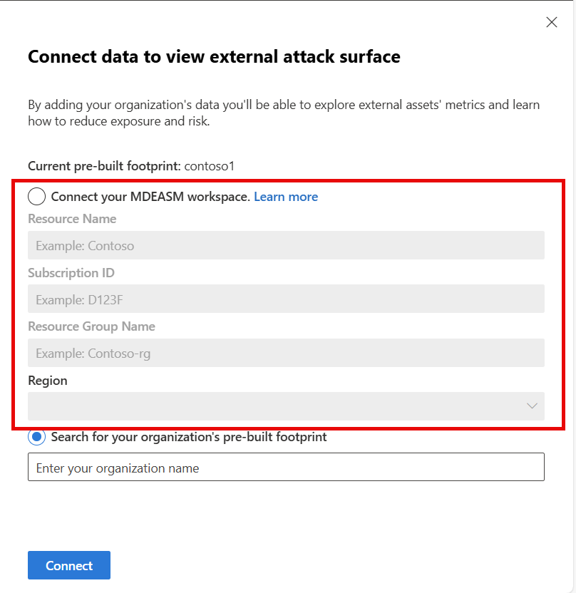 Screenshot of side panel for EASM initiative
