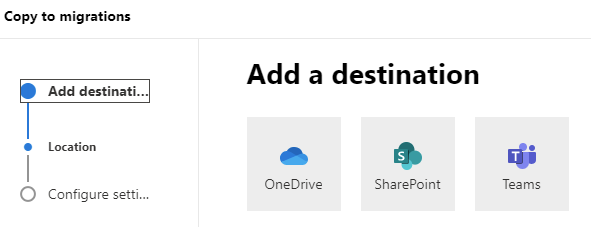 Select a destination for your file share.