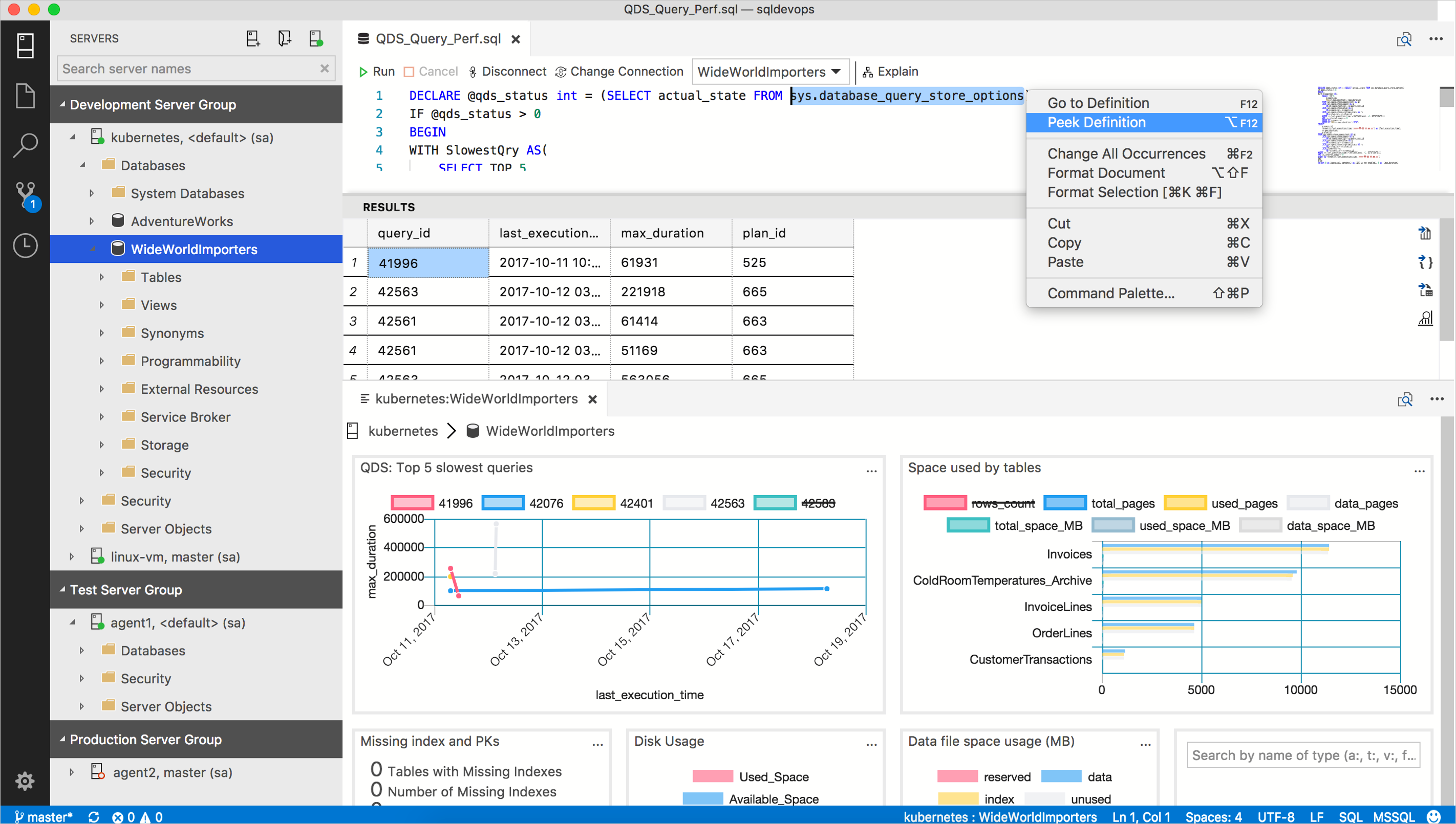 database dashboard