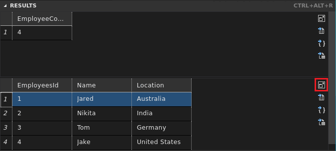 Screenshot of Visual Studio Code, Maximize grid.