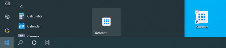 Screenshot shows the correct Tile icon on Start menu.