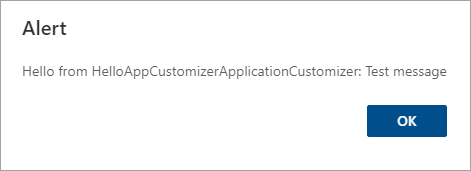 Screenshot of SharePoint Alert dialog.