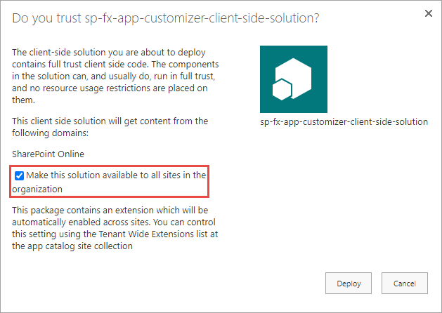 Screenshot of the classic Enable app dialog.