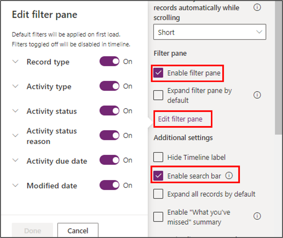 Screenshot of the Edit filter pane option.