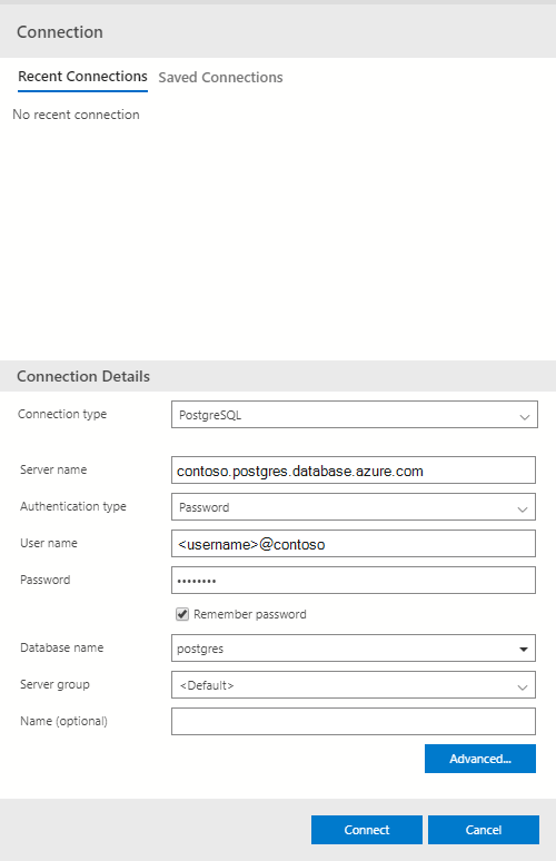 New PostgreSQL connection