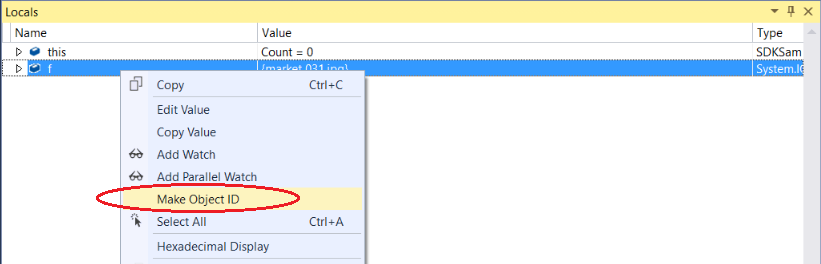 Screenshot showing how to create an object ID.