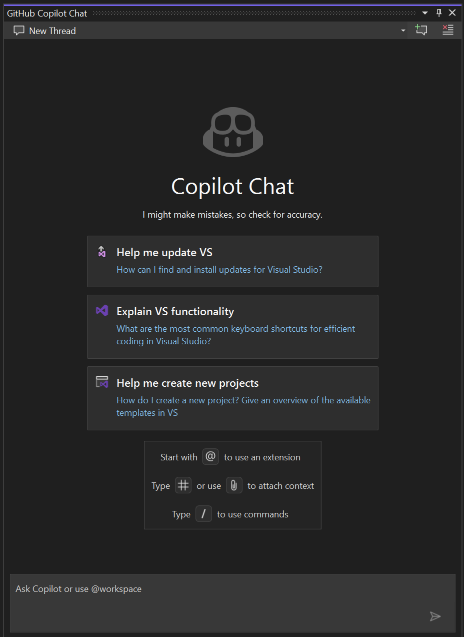 Screenshot of the Copilot Chat window.