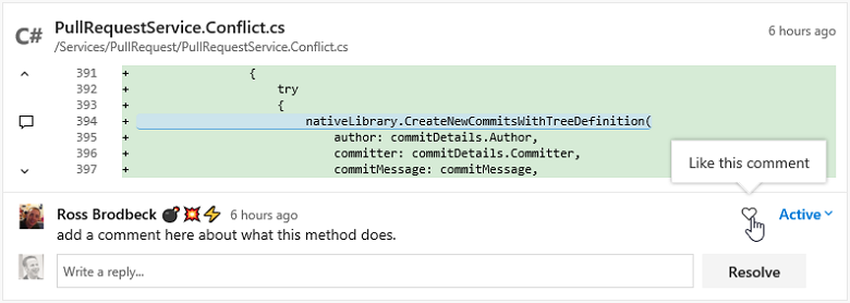 Like pull request comments