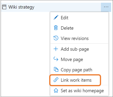 Link work items from a Wiki