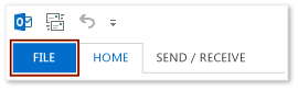 The File tab in Outlook 2013 The File tab in Outlook 2013