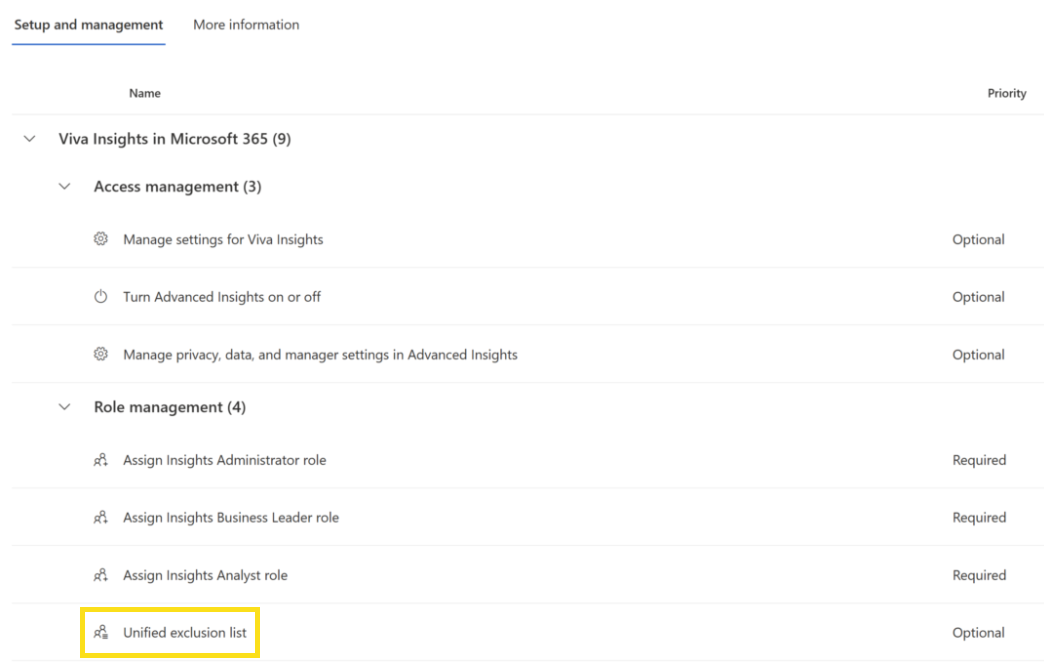Screenshot that shows where to find the unified exclusion list in settings.