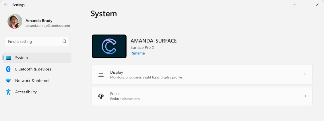 Screenshot of the Settings app configured with a policy setting to limit the categories displayed.