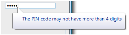 screen shot of balloon indicating pin code limits 