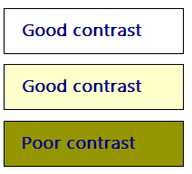 figure illustrating good and poor contrast