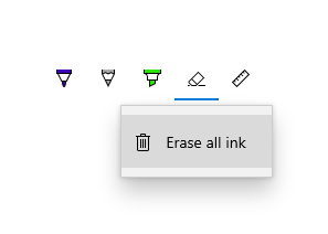 InkToolbar with eraser flyout invoked