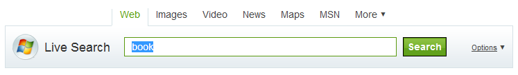 screen shot of search box with highlighted text