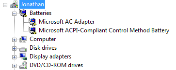 screen shot of windows explorer tree view