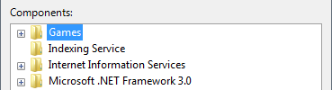 screen shot of tree view with components label