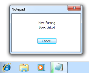 screen shot of progress bar on taskbar button