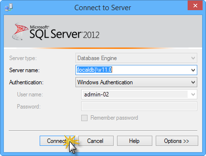 Connessione a LocalDB connessione