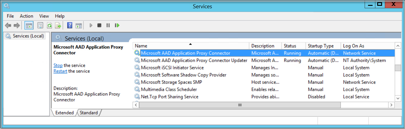 servizio connettore di rete privata Microsoft Entra in services.msc