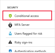 Screenshot che mostra l'opzione Accesso condizionale