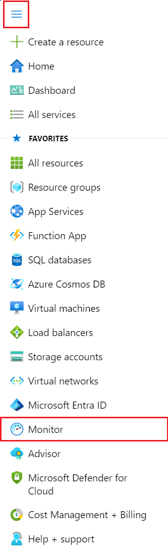 Screenshot che mostra come trovare la home page di Monitor dal menu principale del portale.