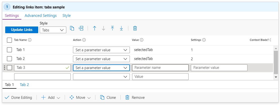 Screenshot che mostra la creazione di schede nelle cartelle di lavoro.