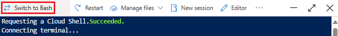 Screenshot del pulsante per passare da Bash a PowerShell.