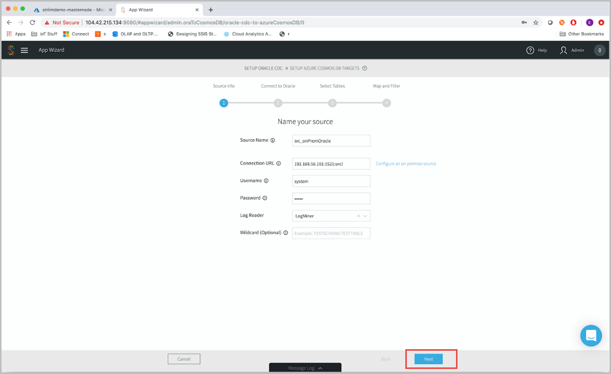 Configurare i parametri di origine
