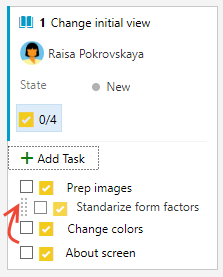 Lo screenshot mostra come trascinare un'attività in una nuova posizione nel processo Agile.