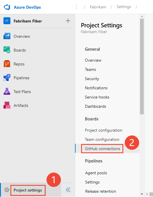 Screenshot delle connessioni GitHub aperte nelle impostazioni del progetto.>
