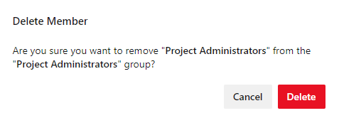 Screenshot della finestra di dialogo per la conferma della rimozione di un utente, versione cloud.